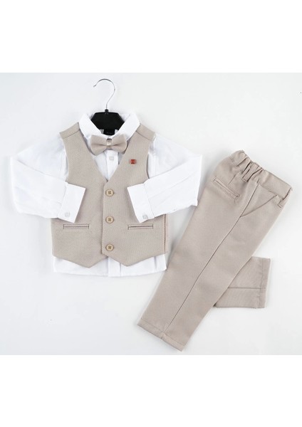 3 Düğme Yelek Erkek Çocuklar İçin Düz Renk Şık Takım