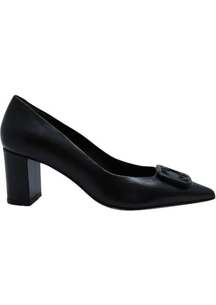 Hakiki Deri Sıyah Ayakkabı Stiletto 9841 41 V4