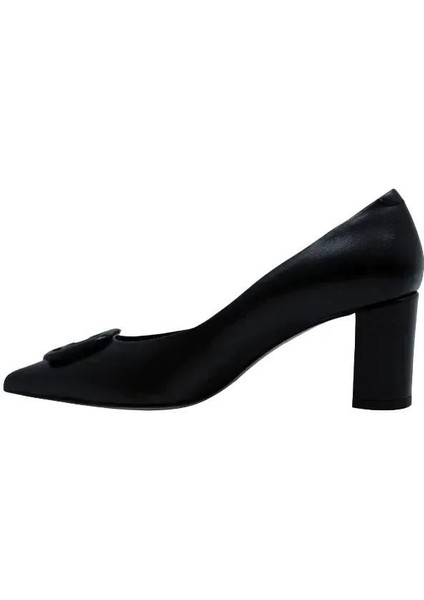 Hakiki Deri Sıyah Ayakkabı Stiletto 9841 41 V4