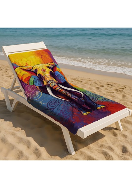 Boho Stil Renkli Fil Desenli Plaj Havlusu – Etnik ve Canlı Yaz Tasarımı fırsatları