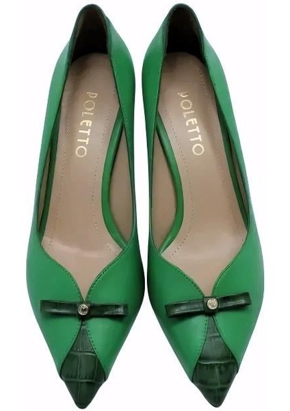 Hakiki Deri Yesıl Ayakkabı Stiletto 9841 115 modelleri