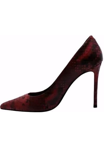 Hakiki Yılan Deri Kırmızı Ayakkabı Stiletto 2536 05 Yln