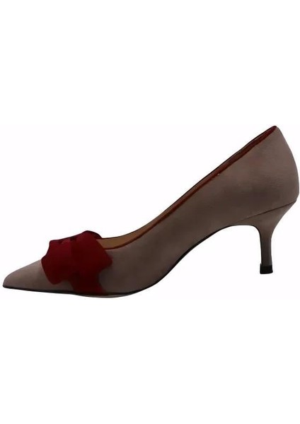 Hakiki Deri Capucıno-Kırmızı Ayakkabı Stiletto 9841 83 fiyatları