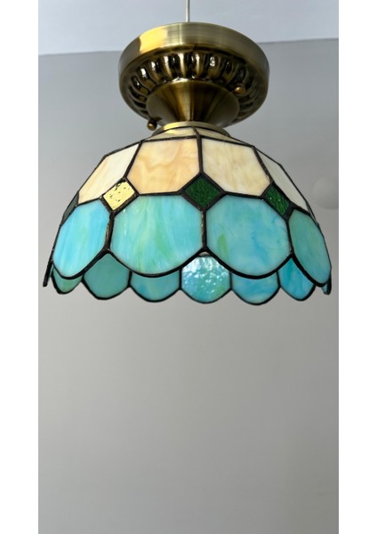 Tavan Vitray Eskitme Avize 30 cm (12") Yeşil