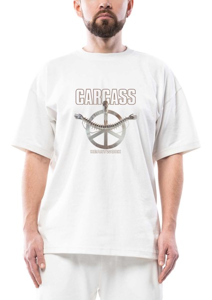 Carcass Heartwork Oversize Beyaz Tişört