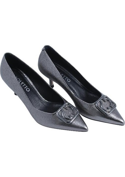 Hakiki Deri Antrasıt Ayakkabı Stiletto 9841 41 modelleri
