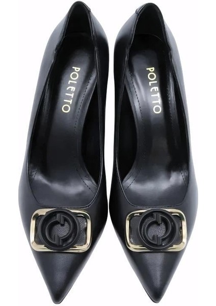 Hakiki Deri Sıyah Ayakkabı Stiletto 9841 82 modelleri