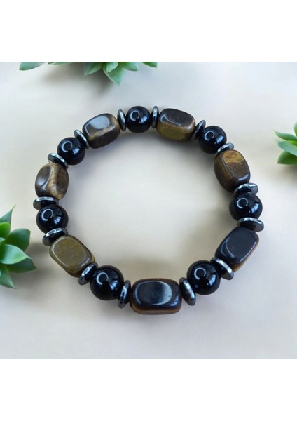 Kaplan Gözü Bileklik Doğal Taş Bileklik Hematit Bileklik Oniks Taşı Hematit Kaplan Gözü Doğal Taş Bileklik fırsatları