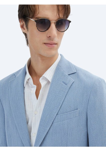 Mavi Desenli Modern Fit Ceket fırsatları