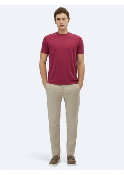 Mürdüm Düz Bisiklet Yaka T-Shirt fiyatları