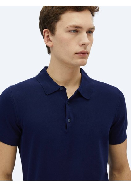 Lacivert Polo Yaka Düz Örgü Triko modelleri