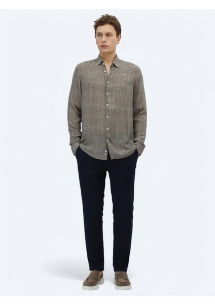 Vizon Baskılı Regular Fit Dokuma Casual Gömlek fiyatları