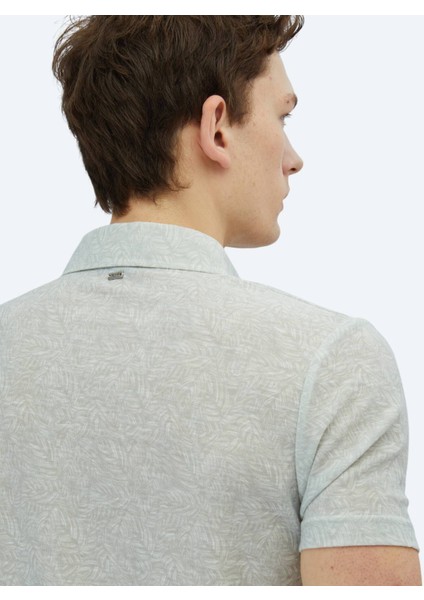 Taş Baskılı Polo Yaka Pamuk Karışımlı T-Shirt indirimleri