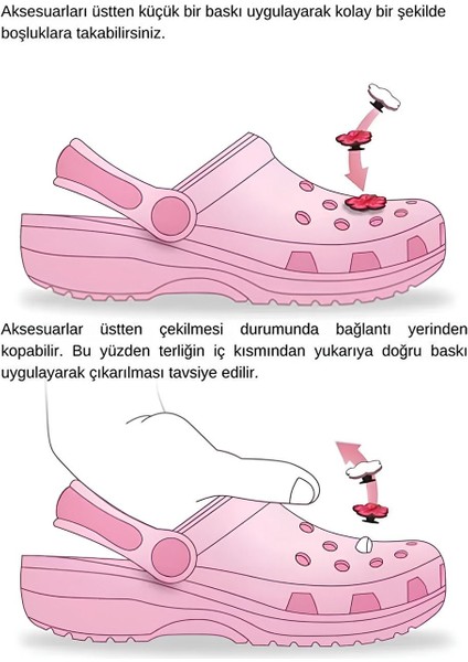 Jibbitz Terlik Süsü 5 'li Set Pikachu, Gökkuşağı,dinazor