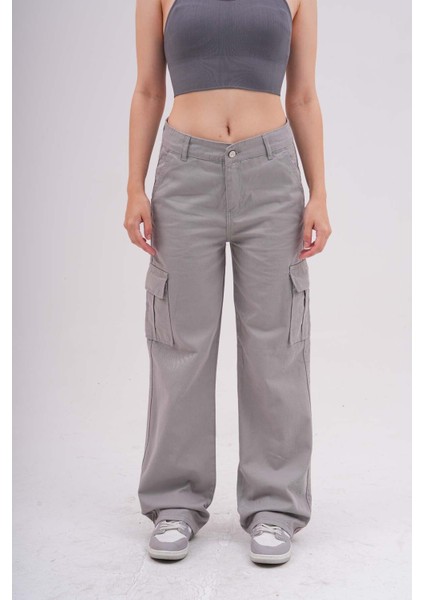 Kadın Kargo Cepli Yüksek Bel Wide Leg jeans fiyatları