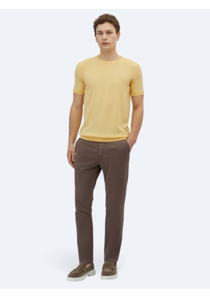Sarı Bisiklet Yaka Düz Örgü Triko fiyatları