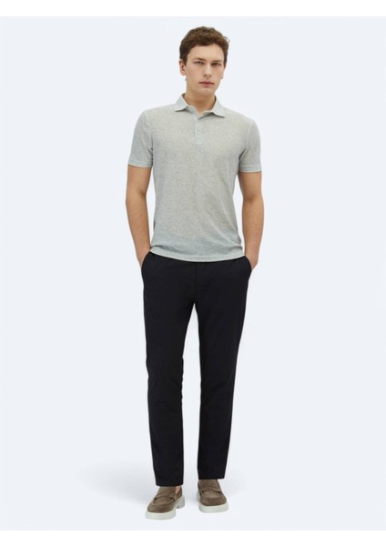 Açık Haki Baskılı Polo Yaka Pamuk Karışımlı T-Shirt fiyatları