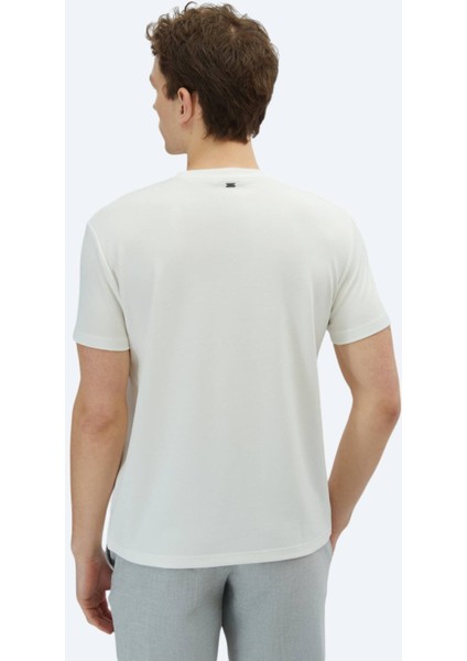 Ekru Düz Bisiklet Yaka T-Shirt fırsatları