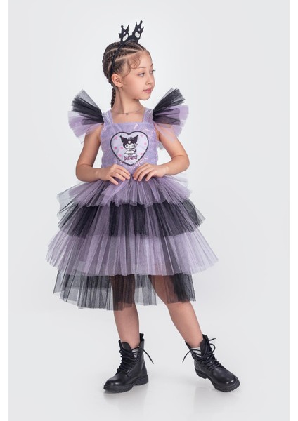 Kuromi Pul Payet Kız Çocuk Tütü Elbise - Lila modelleri