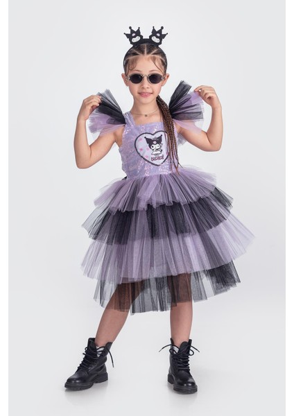 Kuromi Pul Payet Kız Çocuk Tütü Elbise - Lila indirimleri