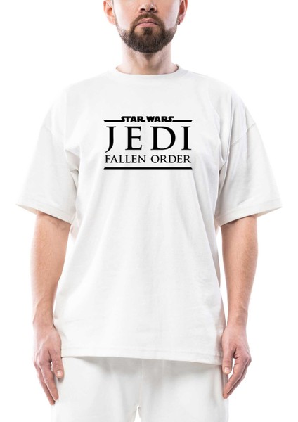 Star Wars Jedi Fallen Order Oversize Beyaz Tişört