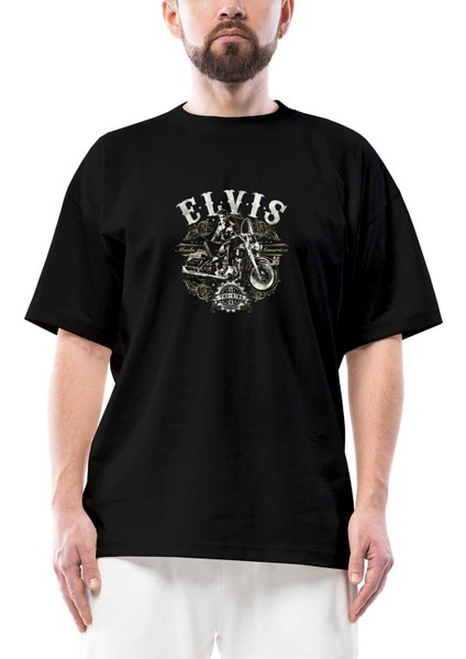 Elvis Made In America Oversize Siyah Tişört