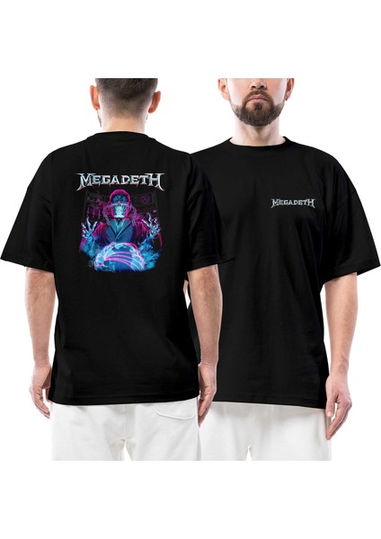 Megadeth Ruler Of The World Ön Arka Baskılı Siyah Oversize Tişört