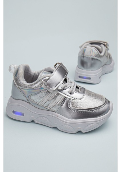 Rahat Hafif Yumuşak Cırt Cırtlı Işıklı Çocuk Sneaker -Spor Ayakkabı