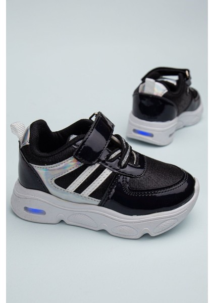 Rahat Hafif Yumuşak Cırt Cırtlı Işıklı Çocuk Sneaker -Spor Ayakkabı