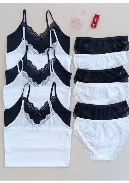 Dantelli 6 Lı Kadın Atlet Külot Iç Çamaşır Takımı