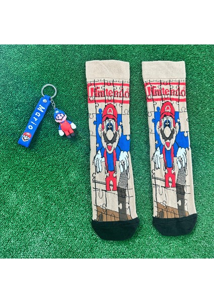 Super Marıo Çorap & Anahtarlık Takım