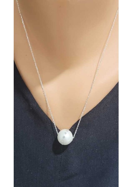 925 Ayar Gümüş Incili Kolye