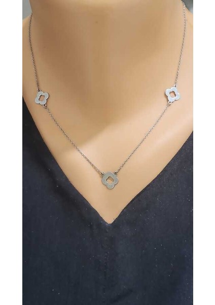 925 Ayar Gümüş Üçlü Yonca Kolye