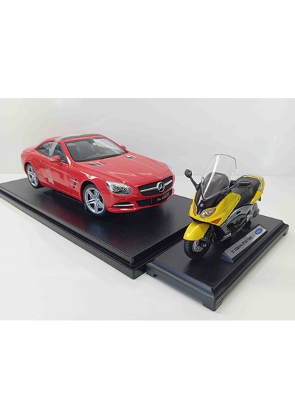 Dianomi // Welly 1:18 Ölçek 2012 Mercedes Benz SL500/ 01 Yamaha Xp 500 Tmax / 2 Li Set fiyatları