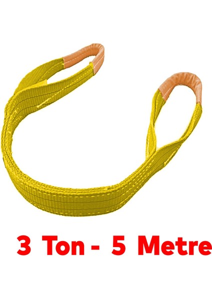 Yük Kaldırma Spanzet Sarı Renk 3 Ton 5 Metre Dokuma Sapan Polyester Sağlam Taşıma Indirme Halat