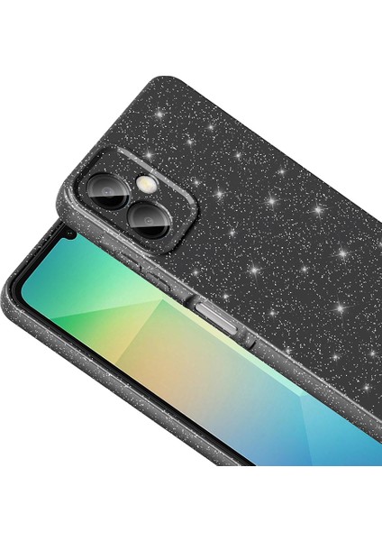 Samsung Galaxy A06 Uyumlu Kılıf Koton Simli Siyah + Ekran Koruyucu modelleri