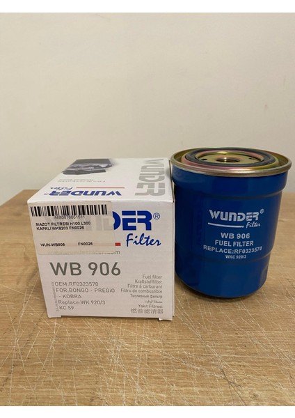 Wunder WB906 Yakıt Filtresi H100 / L300 / Kia Besta / Mazda E2200