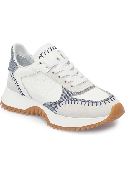 Beyaz Hakiki Deri Kadın Sneaker - K25I1AY68035-A26