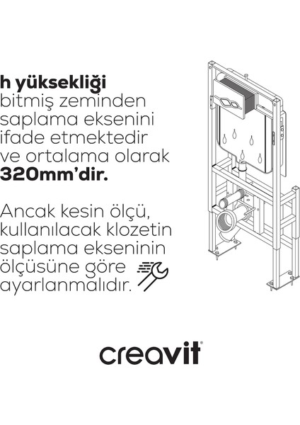 Gömme Rezervuar 3/6 Asma Klozet Uyumlu Yere Hızlı Montaj