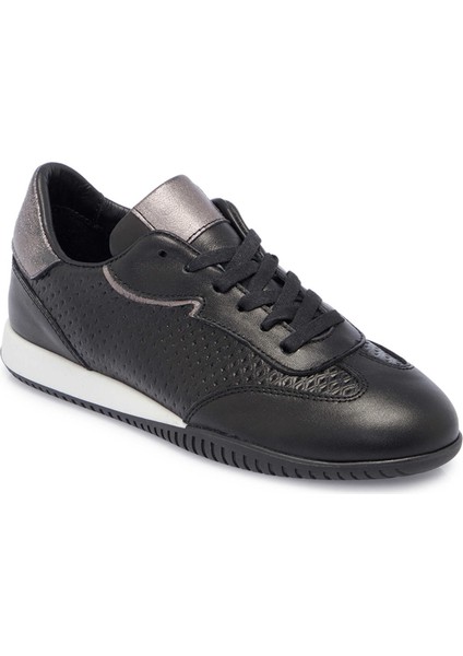 Siyah Hakiki Deri Kadın Sneaker - K25I1AY68030-A23