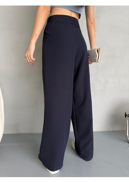 Kadın Cırt Kapama Geniş Paça Palazzo Kumaş Pantolon fırsatları
