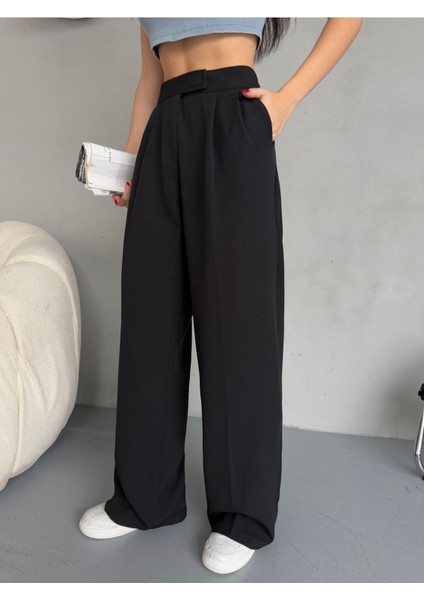 Kadın Cırt Kapama Geniş Paça Palazzo Kumaş Pantolon fiyatları