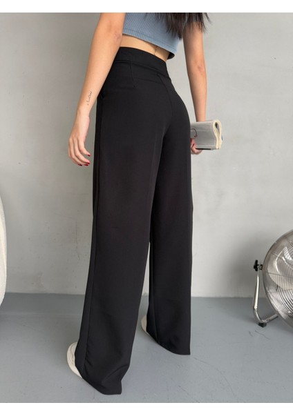Kadın Cırt Kapama Geniş Paça Palazzo Kumaş Pantolon fırsatları