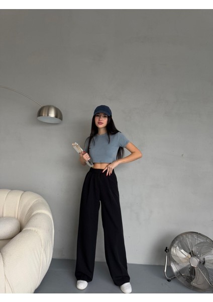 Kadın Cırt Kapama Geniş Paça Palazzo Kumaş Pantolon indirimleri