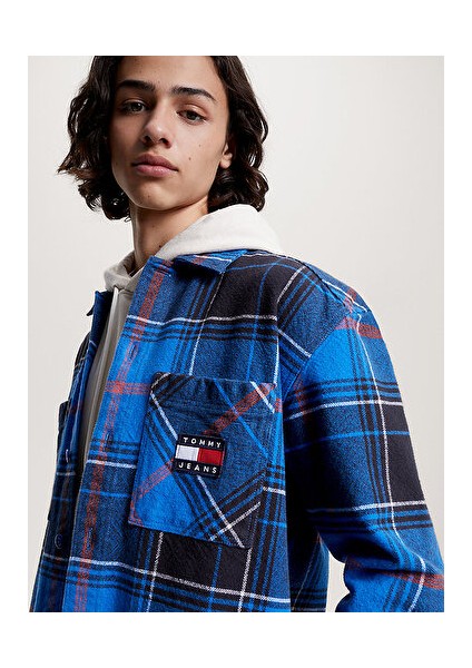 Tommy Jeans Erkek Brushed Check Overshırt modelleri