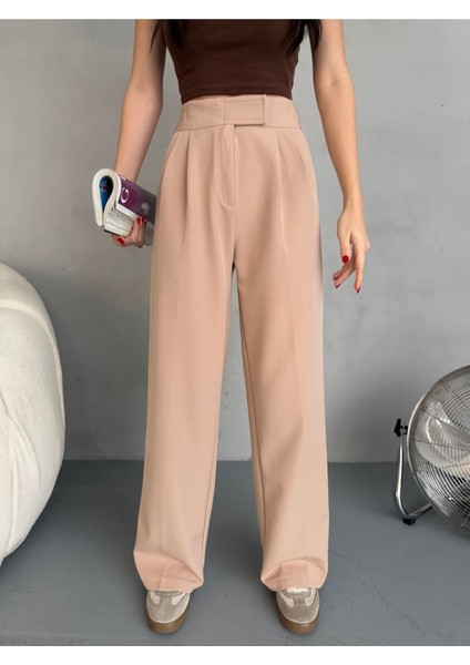 Kadın Cırt Kapama Geniş Paça Palazzo Kumaş Pantolon modelleri