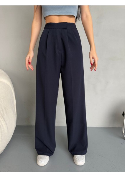 Kadın Cırt Kapama Geniş Paça Palazzo Kumaş Pantolon fiyatları