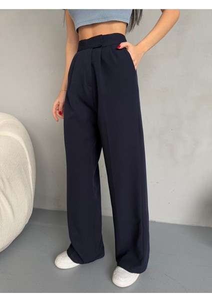Kadın Cırt Kapama Geniş Paça Palazzo Kumaş Pantolon modelleri