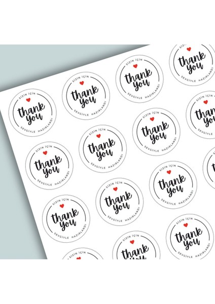 Thank You Sticker Teşekkürler Etiketi Kargo Ambalaj Paketleme 3,5 cm 105 Adet Kuşe Yapışkanlı Parlak