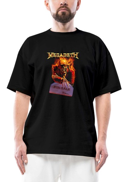 Megadeth For Sale Oversize Siyah Tişört